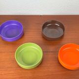 Set of 4 stackable Mepal bowls in mid-century Danish Space Age style, made by Rosti, 1960.