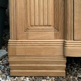 Parisian Art Deco style wardrobe in solid raw oak, 1950