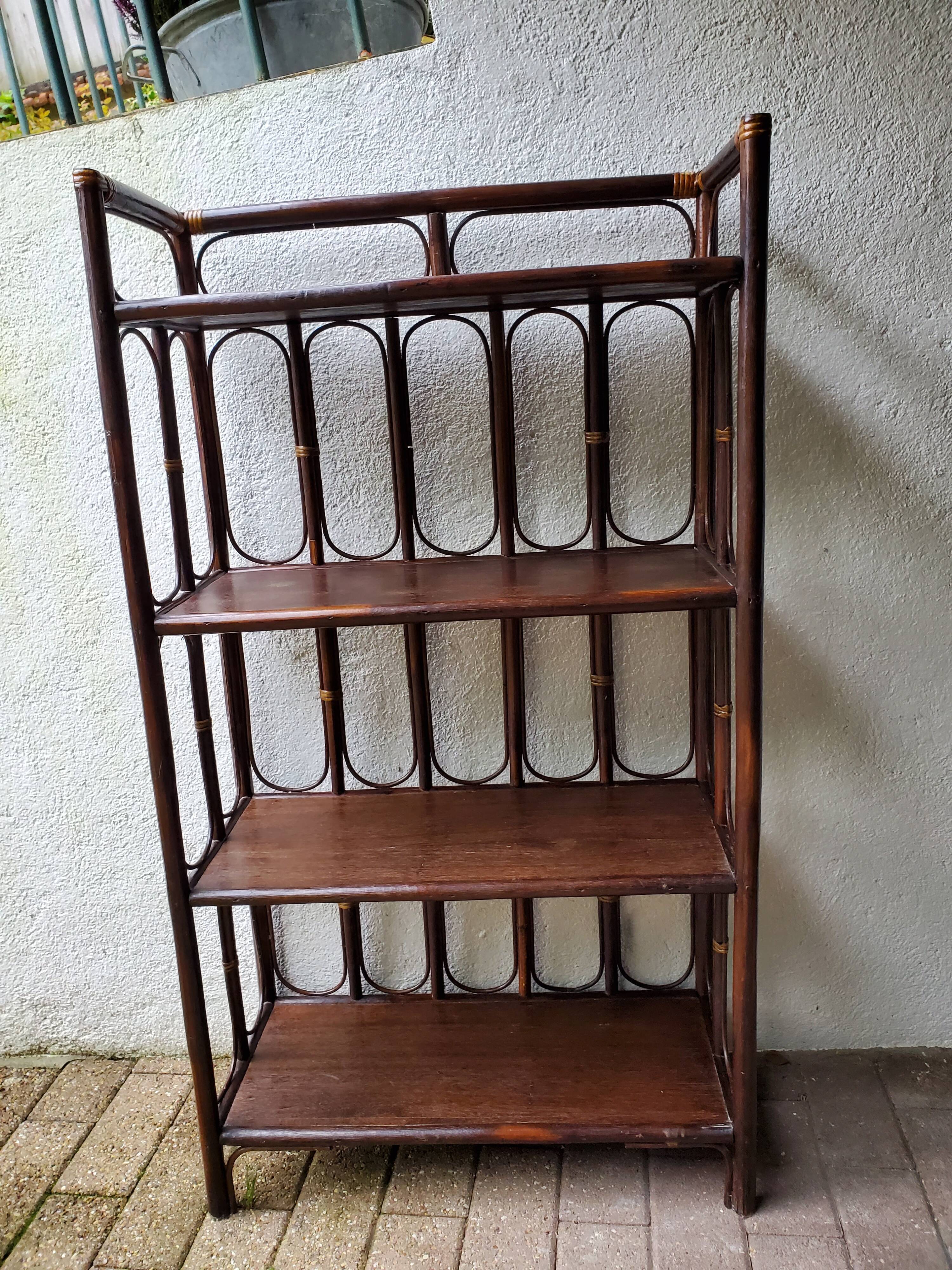 Rattan and wood shelf 70