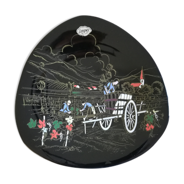 Longwy ceramic plate - great fire. harvest collection: vineyard 3524.