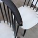 Ensemble de 3 chaises de salle à manger vintage noir et blanc, style Ilmari Tapiovaara, scandinave.