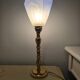 Blue and gold brass table lamp with opaline tulip Art Nouveau