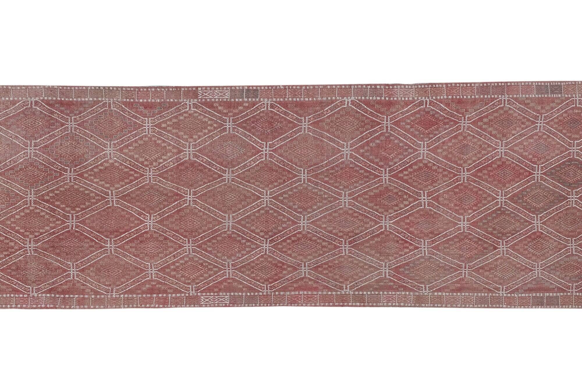 Vintage Turkish hallway rug 85x293 cm
