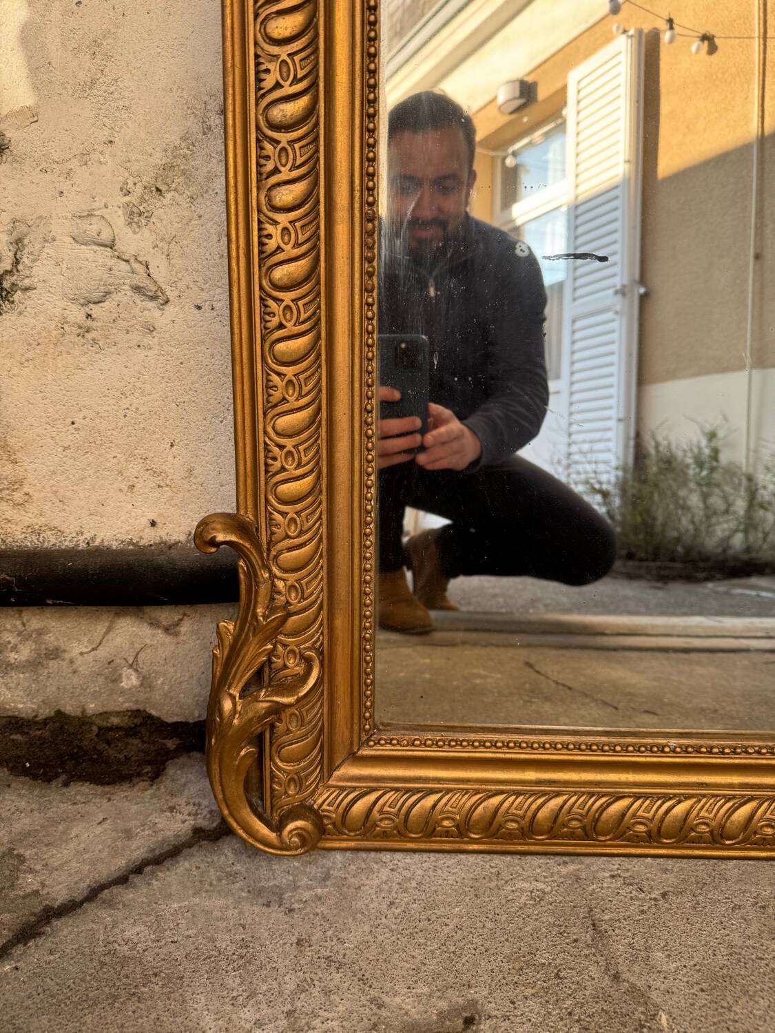 Old gold mirror