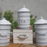 Enamelled spice jars