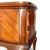 Tables de chevet plaquées en palissandre avec plateau en onyx vert