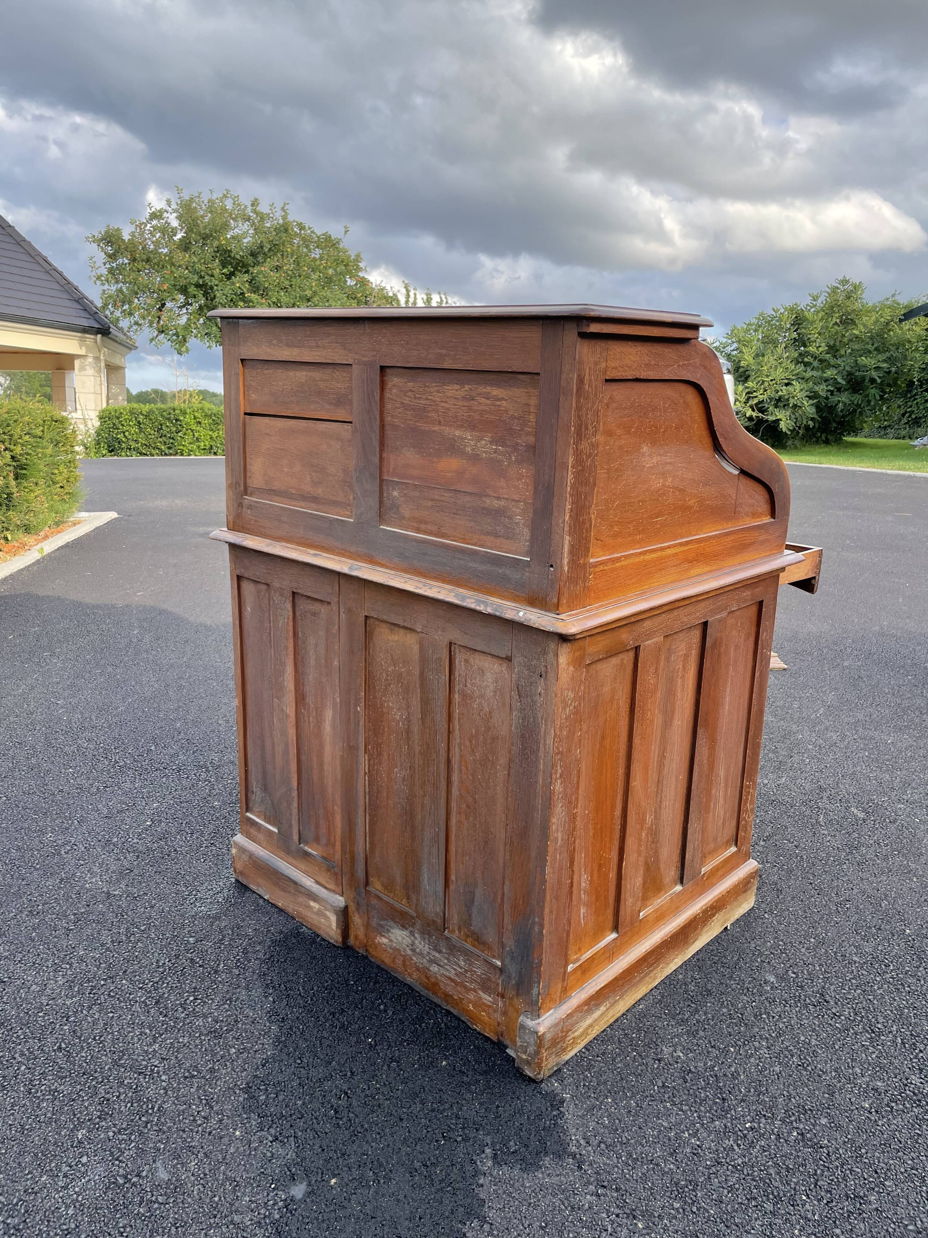 Old desk derby desk usa 1930 with cylinder curtain