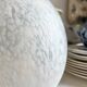 Table lamp "egg" in Clichy glass and white metal