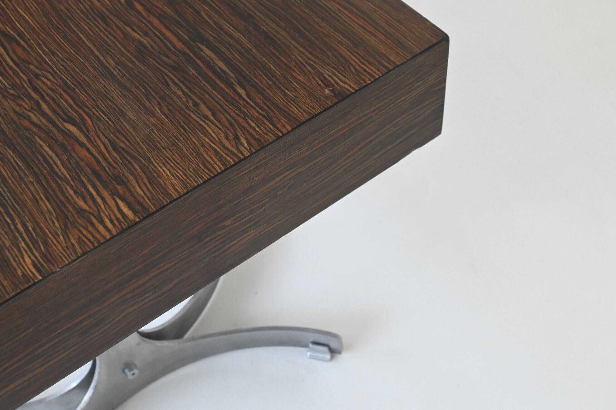 Trau Arredamenti Metallici S.P.A. large desk in rosewood Italy 1960