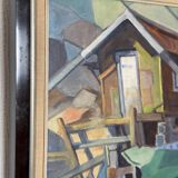 Swedish Oil on Canvas – “Lakeside Hut” by EVERT GRYNNING