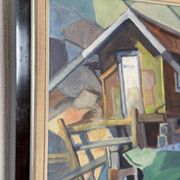 Swedish Oil on Canvas – “Lakeside Hut” by EVERT GRYNNING