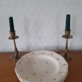 Set of 4 plates Sarreguemines golden stars