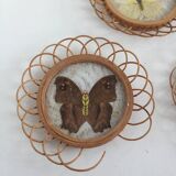 Set of 8 wicker coasters and butterflies