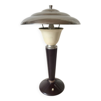 Art Deco mushroom lamp in bakelite and chrome