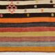 Tapis kilim vintage turc rayé multicolore à motifs géométriques, 190x320 cm