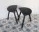 Pair of vintage stools painted black - Half-moon seat