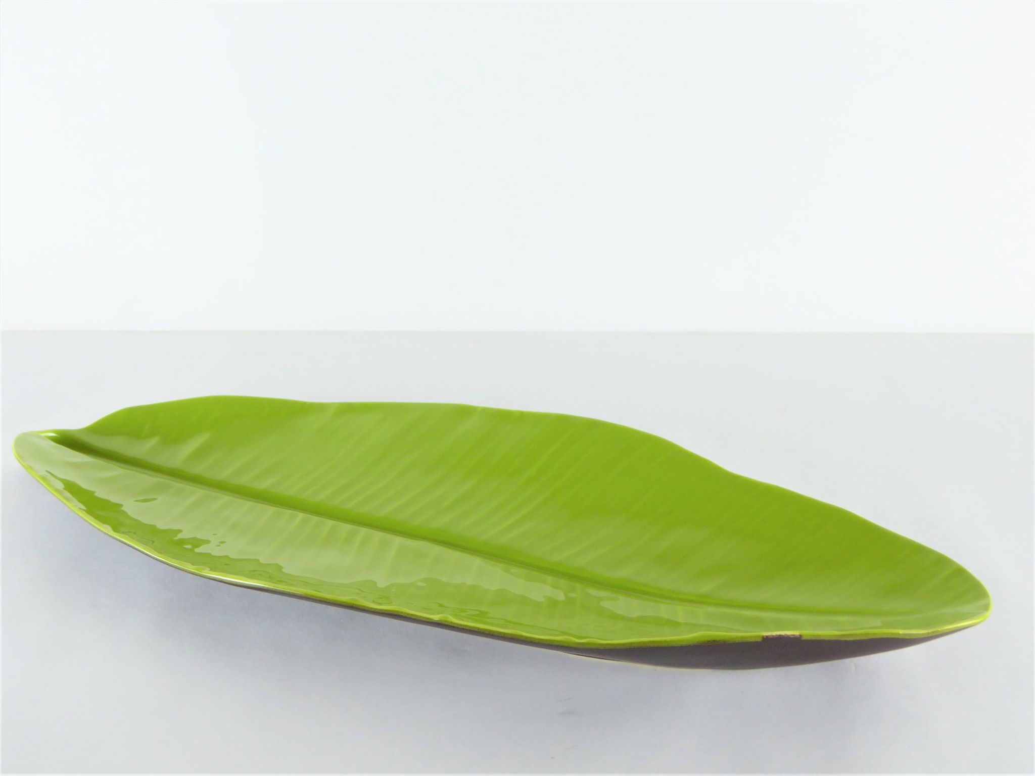 Coupe feuille palme céramique Lunéville 1980
