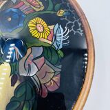 Art Deco painted glass pie dish