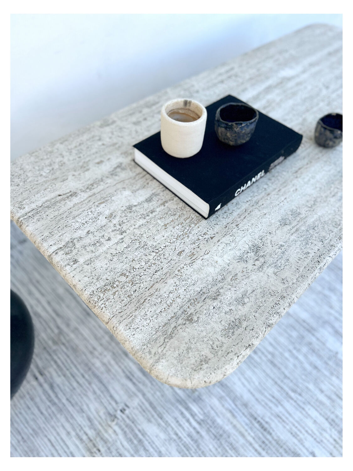 Travertine coffee table