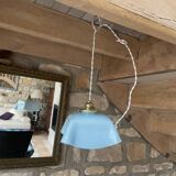 Vintage opaline blue pendant lamp