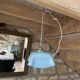 Suspension vintage opaline bleu