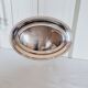 Oval silver metal tray Christofle Gallia Malmaison model
