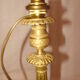 Bronze and brass candlestick, "Restoration" style, electrified as a lamp base.