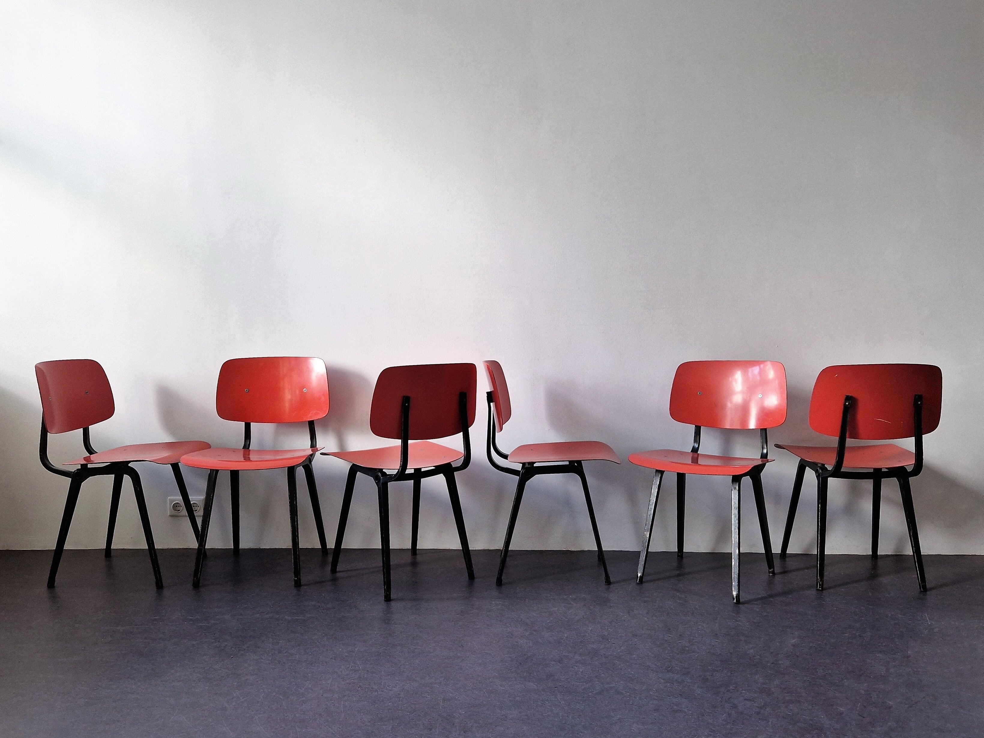 6 Revolt chairs by Friso Kramer for Ahrend De Cirkel, the Netherlands, 1956