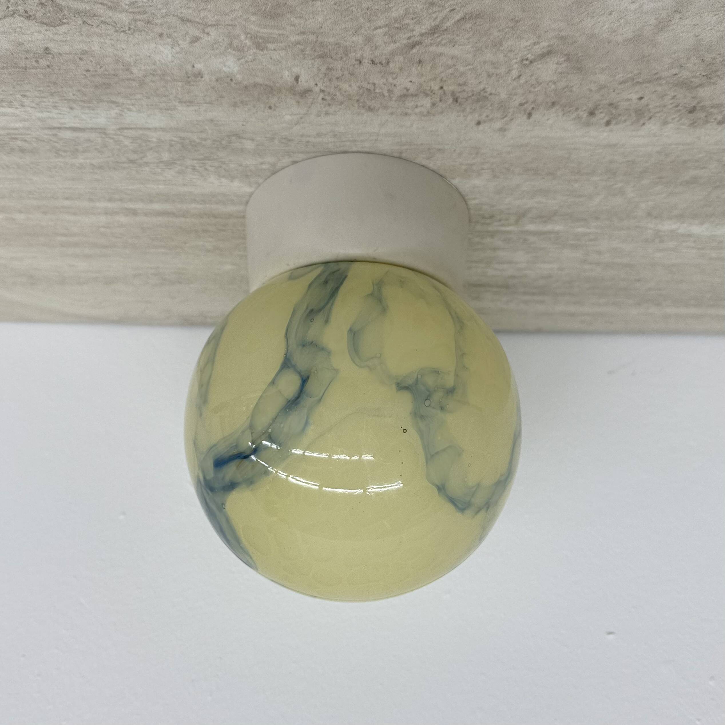 Thabur art deco marbled glass ceiling lamp , 1930s the Netherlands