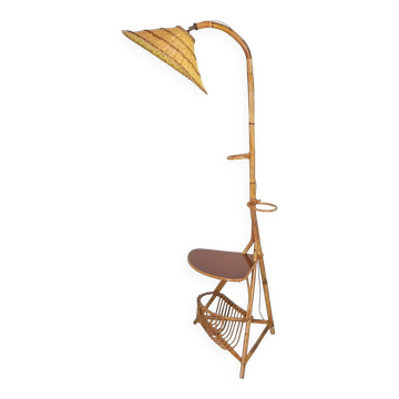 Bamboo floor lamp, 1950s
