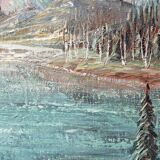 Oil on canvas, mountain landscape, signed Kaj Brandstrup.