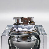 1960s grey table lighter in Murano Sommerso glass by Flavio Poli for Seguso