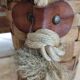 Basket or bag to put or hang leather, rope, brass and rattan