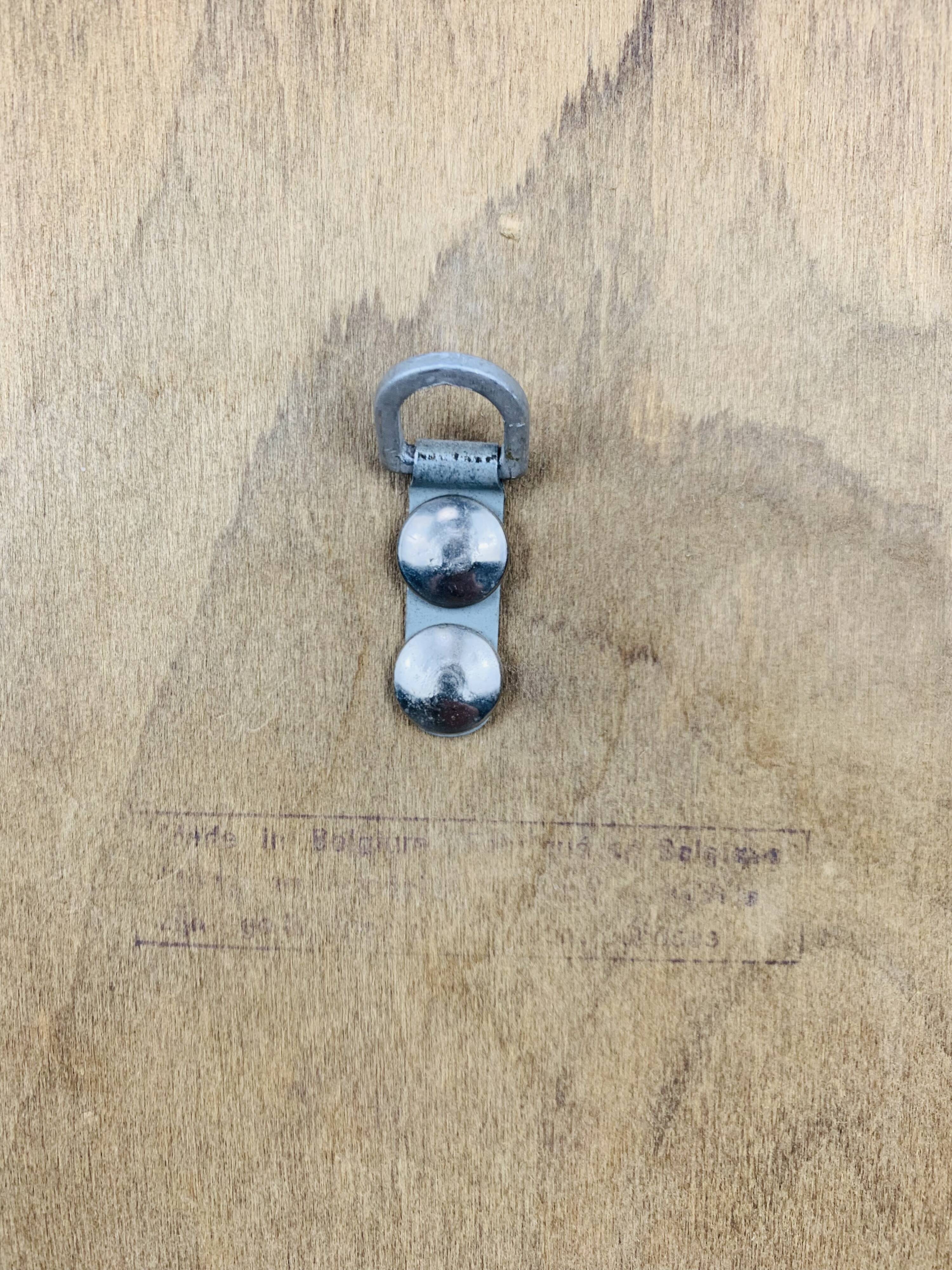 Round mirror with oak frame, vintage