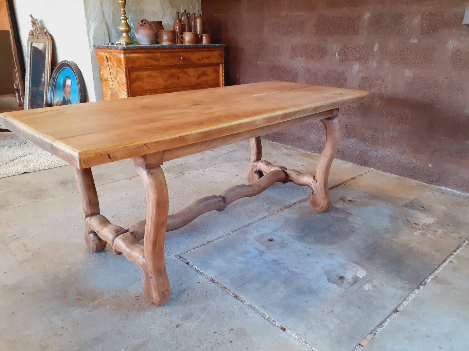 Rustic oak table.