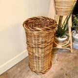 Braided wicker basket