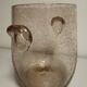 Vintage champagne bucket, in bubbled glass of purple / pink color Biot