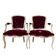 Paire de Fauteuils velours capitonné style louis XV