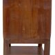 Former antique Burmese teak workshop cabinet with top glass tray