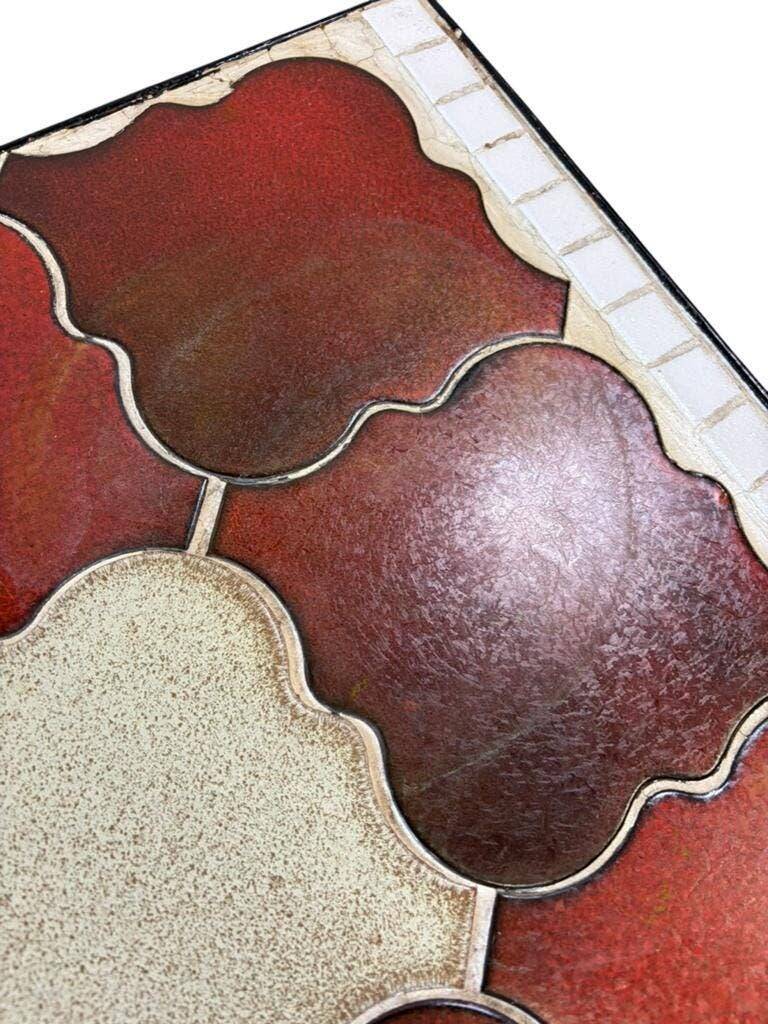 Vintage terracotta red coffee table / checkered table / coffee table