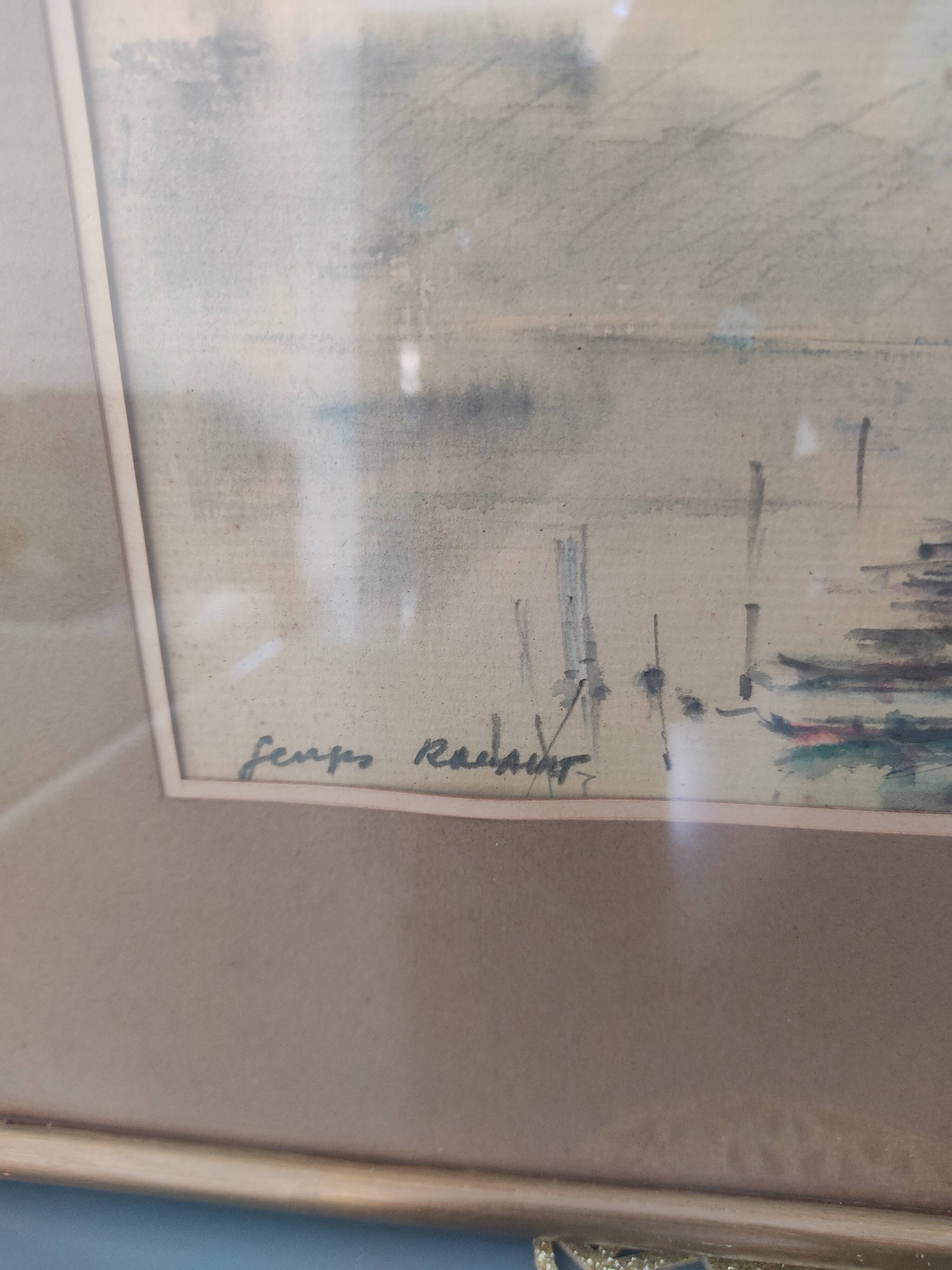 Ancienne aquarelle la seine de georges rouault
