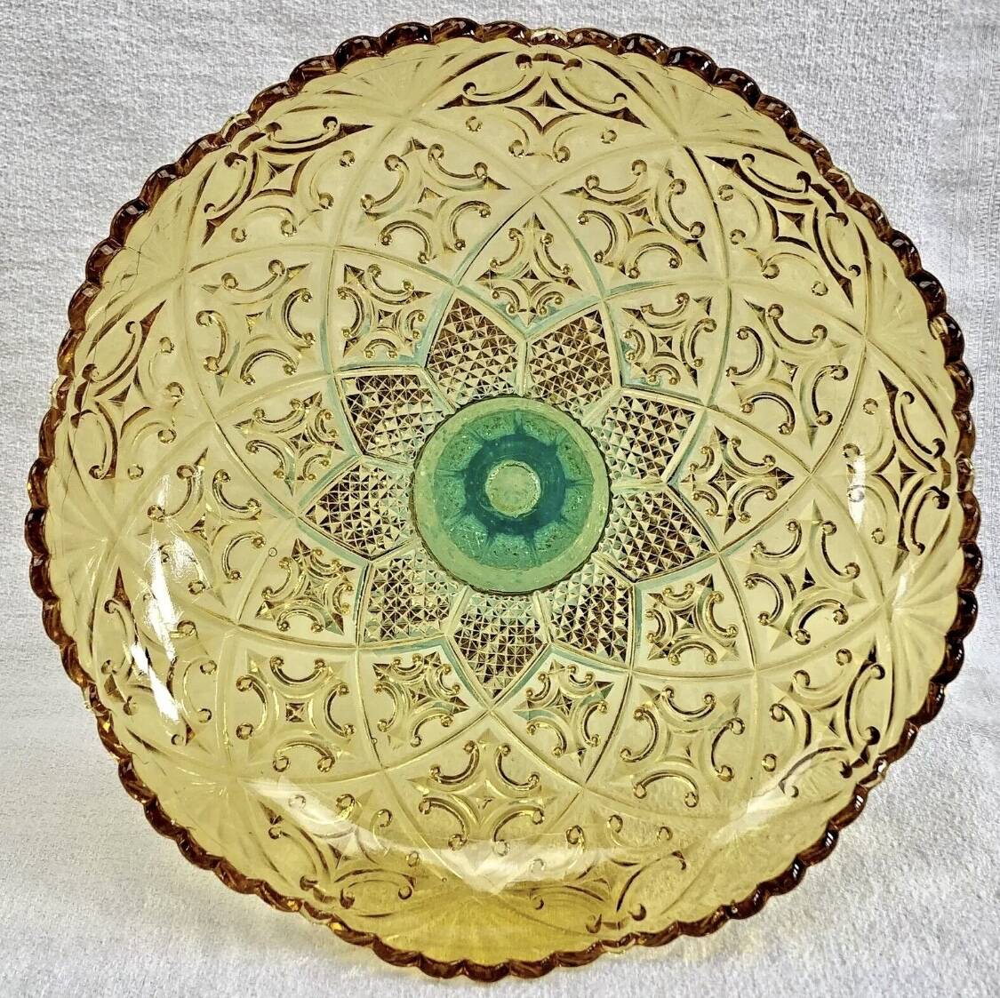 Georges Sand hollow two-tone glass compote bowl signed Portieux