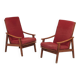 Pair of Scandinavian style armchairs, French made 1970.