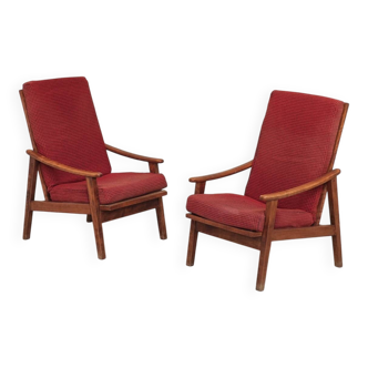 Pair of Scandinavian style armchairs, French made 1970.