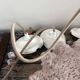 Lot de trois suspensions vintage en verre pastel