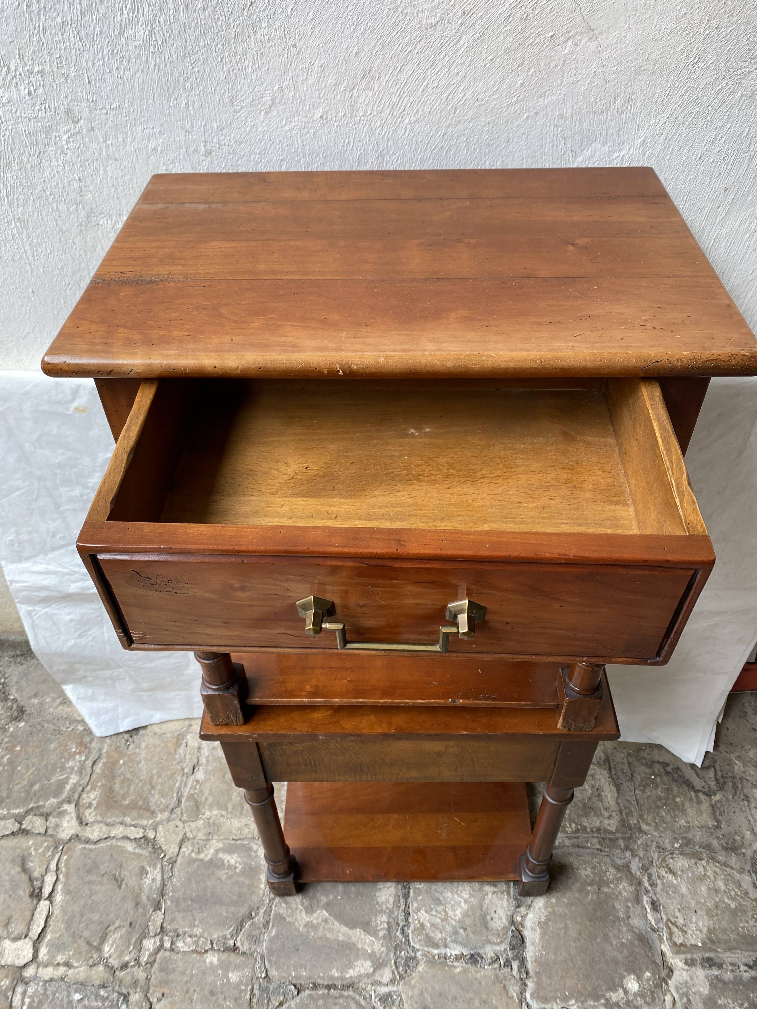 Pair of cherry wood side tables