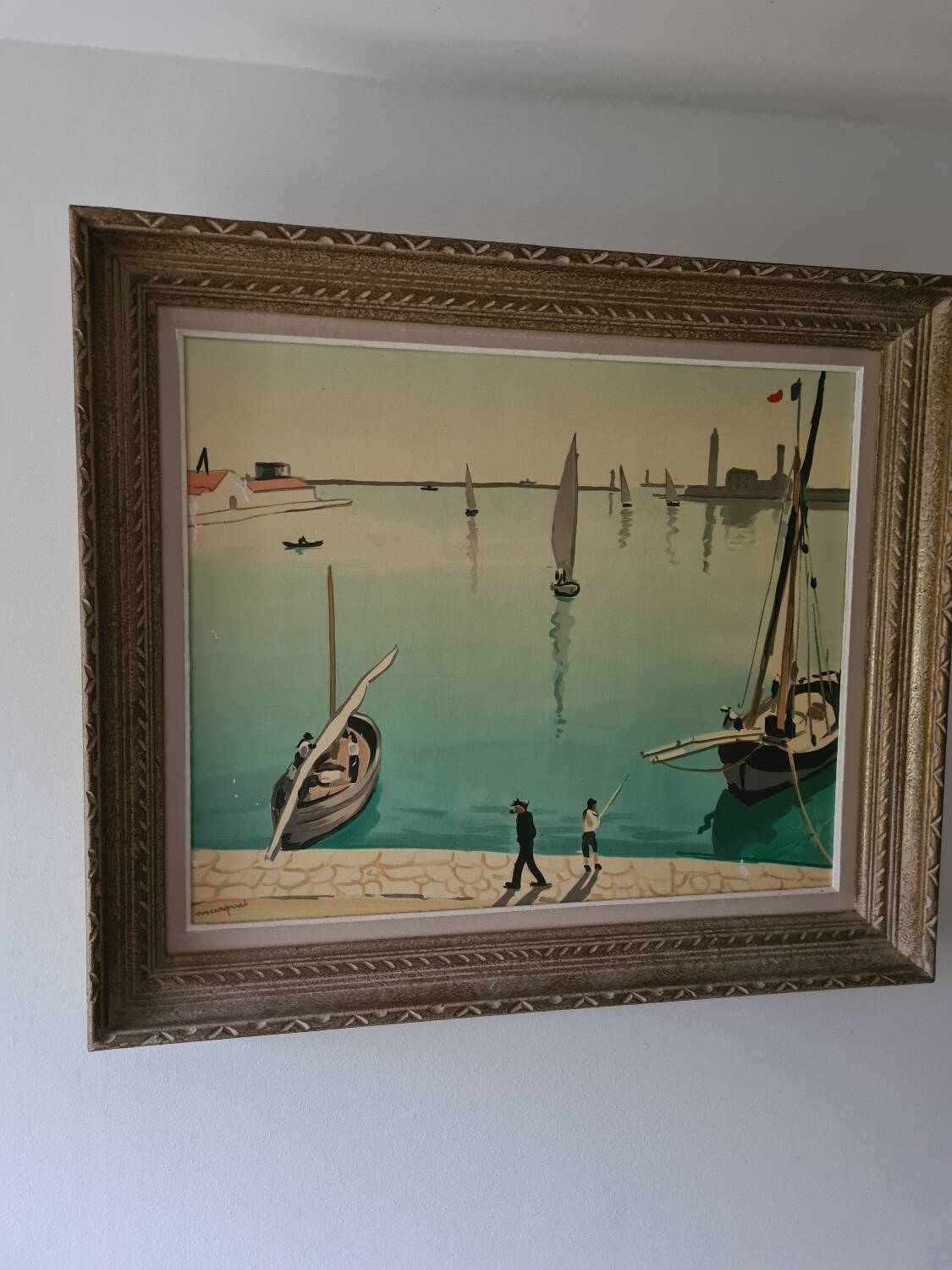 Painting reproduction of the port landscape of Sete Marquet