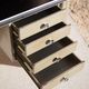 Vintage metal desk, desk with drawers and folding shelf, vintage desk