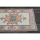 1970s Vintage Turkish Oushak Handmade Wool Cotton Orange Pink Rug  81x270