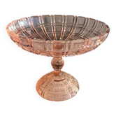 Coupe rose en verre piedouche H20 D 15,5